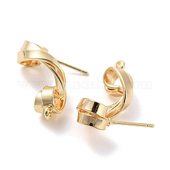 Brass Stud Earring Findings&nbsp;KK-K351-24G
