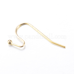 アイアン製ピアスフック  ニッケルフリー  ゴールドカラー  19x13mm  ピン：0.8mm&nbsp;X-IFIN-T001-05G-NF