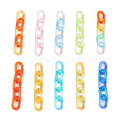 10Pcs 10 Colors Transparent Acrylic Oval Twisted Chain Links&nbsp;AJEW-JB01368