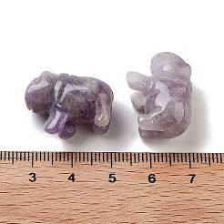 天然アメジストの彫刻された置物  ホームオフィスのデスクトップ装飾用  カバ  11.5~14x22~24x17~19mm&nbsp;DJEW-L023-F02