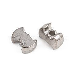 304ステンレススチールビーズ  ステンレス鋼色  バット  5x7x3mm  穴：1.5mm&nbsp;STAS-D394-02B-P
