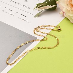 304ステンレススチールアンカーチェーンネックレス  カニカン付き  ゴールドカラー  16.93インチ（43cm）&nbsp;NJEW-JN03102