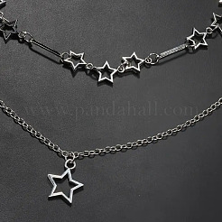 Star Alloy Pendant Double Layer Necklaces for Women&nbsp;FS-WGC0545-01