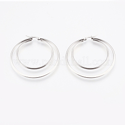 Tarnish Resistant 201 Stainless Steel Hoop Earrings&nbsp;EJEW-I213-B-01P