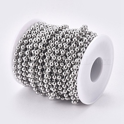 変色しにくい304ステンレススチールボールチェーン  スプールで  ステンレス鋼色  4mm&nbsp;CHS-A002B-4.0mm