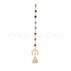 4Pcs 4 Style Natural & Synthetic Mixed Gemstone Chakra Pendant Decorations&nbsp;HJEW-JM00922