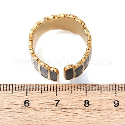 304ステンレススチールカフオープンリング  エナメル  鉛フリー＆カドミウムフリー＆ニッケルフリー  ゴールドカラー  11mm  内径：18mm&nbsp;RJEW-H266-03B-G