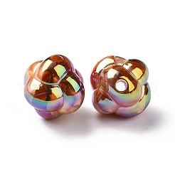 UVメッキレインボー虹色アクリルビーズ  金箔  弓  シエナ  17x17mm  穴：3mm&nbsp;PACR-H003-13