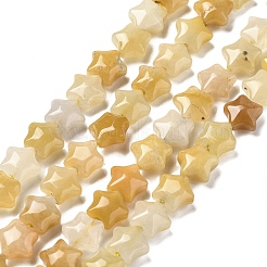 天然石トパーズ翡翠ビーズ連売り  スター  7.5x7.5x4.5mm  穴：0.7mm  約56個/連  14.96インチ（38cm）&nbsp;G-Z080-A20-8mm