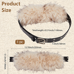 Imitation Leather Rabbit Hair Belt&nbsp;AJEW-WH20019-57B