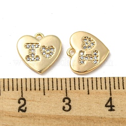Brass Micro Pave Cubic Zirconia Pendants&nbsp;KK-H460-45G