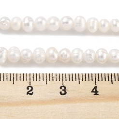 天然養殖淡水パールビーズ連売り  ポテト  フローラルホワイト  3.5~4mm  穴：0.5mm  約45~59個/連  6.89~7.68インチ（17.5~19.5cm）&nbsp;PEAR-C003-05B