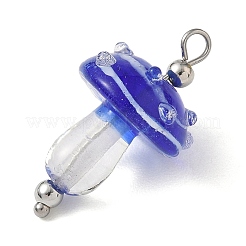 304 Stainless Steel with Handmade Bumpy Lampwork Pendants&nbsp;LA-CBA4231-01C-P