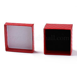 正方形の厚紙リングボックス  内部のスポンジ  レッド  2x2x1-3/8インチ（5x5x3.5cm）&nbsp;X1-CBOX-S020-01