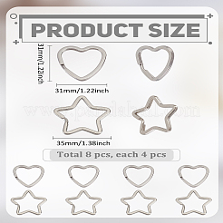 8Pcs 2 Styles 304 Stainless Steel Keychain Clasps&nbsp;STAS-LP0002-23