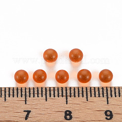 透明なアクリルビーズ  穴がない  ラウンド  レッドオレンジ  3.5mm  約17000個/500g&nbsp;MACR-S373-62B-08