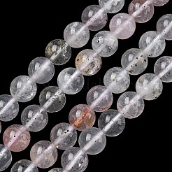 天然雲母入り水晶（雲母を含む水晶）丸ビーズ連  8.5mm  穴：0.7mm  約47個/連  15.63~15.75''（39.7~40センチメートル）&nbsp;G-C270-B03-8mm