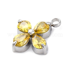 304 Stainless Steel Micro Pave Cubic Zirconia Pendants&nbsp;STAS-U042-06P-04