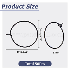 50Pcs 304 Stainless Steel Hoop Earrings&nbsp;EJEW-HS0001-12A