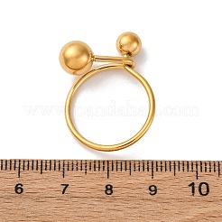 女性用304ステンレススチール調節可能なカフリング  ラウンド  ゴールドカラー  1.5~10mm  内径：18mm&nbsp;RJEW-B131-03B