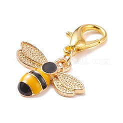 Alloy Enamel Bees Pendant Decorations&nbsp;HJEW-JM00661-03