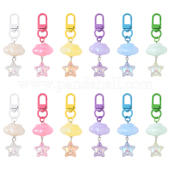 Cloud with Star Acrylic Pendant Decoraions&nbsp;HJEW-YW00184-01