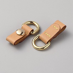 模造革耐摩耗性バッグサスペンションクラスプ  鉄製dリング付き  サドルブラウン  6.8cm&nbsp;FIND-WH0417-68