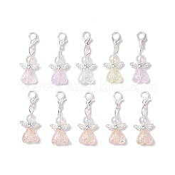 Transparent Acrylic Heart Angel Pendant Decorations&nbsp;HJEW-JM04525