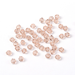 多面カットダブルコーンイミテーションクリスタルガラスビーズ  ダークカーキ  直径約4mm  厚さ3.5mm  穴：1mm&nbsp;X-G22QS162