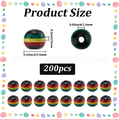 200Pcs Opaque Resin Stripe Beads&nbsp;RESI-SP0001-54A
