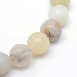 丸い天然フラワーアマゾナイトビーズ連売り  6mm  穴：1mm  約58~60個/連  15インチ&nbsp;X-G-R345-6mm-17
