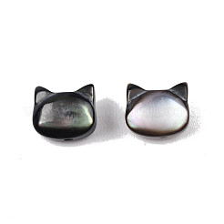 天然な黒リップシェルビーズ  猫の頭  6x7x4mm  穴：0.7mm&nbsp;SSHEL-N003-147A