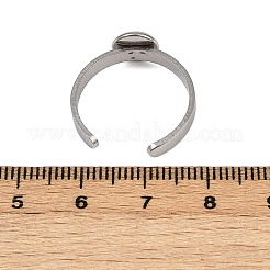 304 Stainless Steel Cuff Ring Components&nbsp;STAS-D372-07P-01