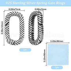 1Pc Sterling Silver Spring Gate Rings&nbsp;STER-BBC0009-55A