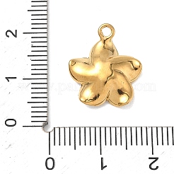 304ステンレススチールエナメルペンダント  花のチャーム  ゴールドカラー  ライトスカイブルー  17x14x3.5mm  穴：1.6mm&nbsp;STAS-K305-16G-01