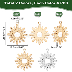 8Pcs 2 Styles 304 Stainless Steel Charms&nbsp;STAS-UN0035-77