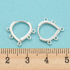 925純銀フープピアスパーツ  ループ付きイヤーワイヤー  銀  13x15x1.5mm  穴：1mm&nbsp;STER-Q191-05S