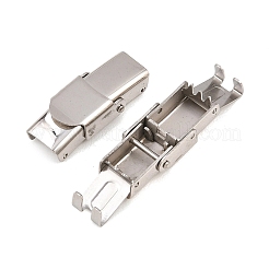 変色しにくい201ステンレススチール製時計バンド留め金  長方形  ステンレス鋼色  25x10x6mm  穴：3x7mm&nbsp;STAS-P221-22A-P