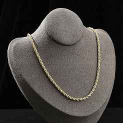 3mm Brass Rope Chain Necklaces for Men Women&nbsp;NJEW-G160-10G