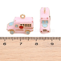 合金エナメルチャーム  バスチャーム  ゴールドカラー  ピンク  14x17x7mm  穴：1.6mm&nbsp;AL-CBA8F26-02G-02