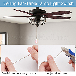 4Pcs 4 Styles Glass Charms Ceiling Fan Pull Chain Extenders&nbsp;HJEW-SP0001-80
