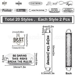 Tibetan Style Alloy Links Connectors&nbsp;PALLOY-SC0003-22AS