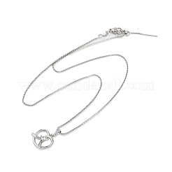 Brass Clear Cubic Zirconia Heart Pendant Box Chain Necklaces&nbsp;NJEW-M079-03P
