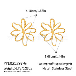 304 Stainless Steel Hollow Flower Stud Earrings&nbsp;CB8096-1