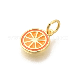 Real 18K Gold Plated Brass Enamel Charms&nbsp;KK-L225-001G-02