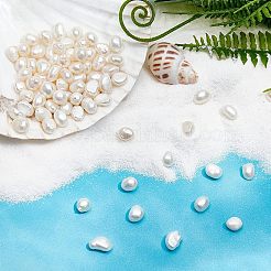2連天然淡水養殖真珠ビーズ連  オーバル  ベージュ  8.5~12x6.5~7.5mm  穴：0.8mm  約32~39個/連  13.82インチ〜14.37インチ（35.1cm〜36.5cm）&nbsp;PEAR-NB0001-10