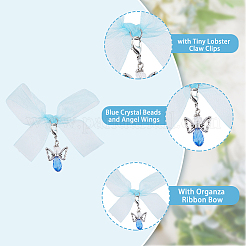 10Pcs Angel Glass & Alloy Pendant Decorations&nbsp;PALLOY-AB00155