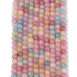 オンブレ効果の染色クラックルガラスビーズ連売り  天然石風  ラウンド  ミックスカラー  6~6.5mm  穴：0.8~1mm  約138~146個/連  29.92~31.89インチ（76~81cm）&nbsp;GLAA-Q106-01A-B16