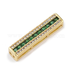 Rack Plating Brass Pave Cubic Zirconia Rectangle Multi-Strand Links&nbsp;KK-K341-42G