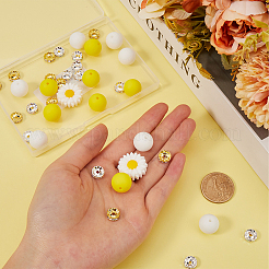 DIY Daisy Flower Silicone & Brass Beads Jewelry Making Findings Kit&nbsp;DIY-SC0025-42